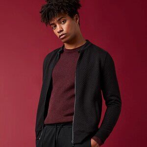 NEW Soul of London Burgundy Red Cable Knit Crew Neck Pullover Sweater Size Large